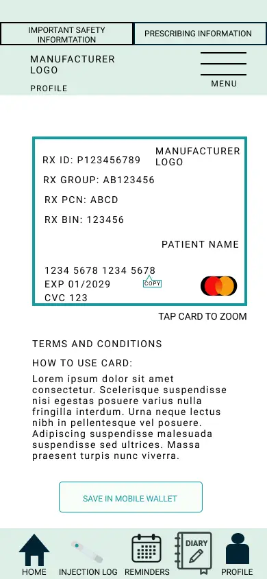 savings card with changes